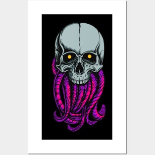 tentakel skull Posters and Art